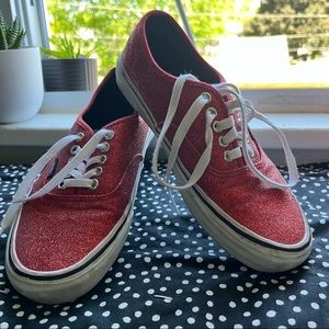 Glitter Red Sparkle Vans - Womens Size 8.5 Mens Size 7